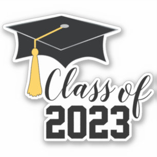 Graduationskappe mit Tassel-Klasse 2023 Sticker