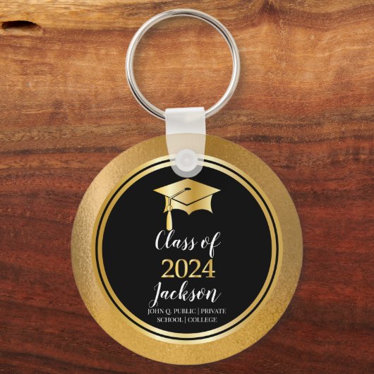 Graduationskappe mit Tassel-Klasse 2024 Schlüssela Schlüsselanhänger (Vorderseite)