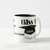 Graduationskappe und Tassel I machte es Niedlich Zweifarbige Tasse (VorderseiteRechts)