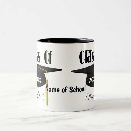 Graduationskappe und Tassel I machte es Niedlich Zweifarbige Tasse (Mittel)