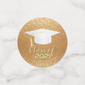 Graduationsobergrenze - Klasse 20XX - Gold-Glitzer Konfetti (Klein Vorderseite)