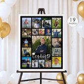 Graduationspartei 19 Foto Display Brush Typografie Poster