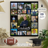 Graduationspartei 19 Foto Display Brush Typografie Poster