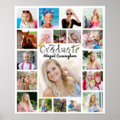 Graduationspartei 19 FotoCollage Brush Typografie Poster (Vorne)