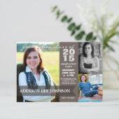 Graduationspartei 2015 - Classy Banner Collage Einladung (Stehend Vorderseite)