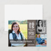 Graduationspartei 2015 - Classy Banner Collage Einladung (Vorne/Hinten)