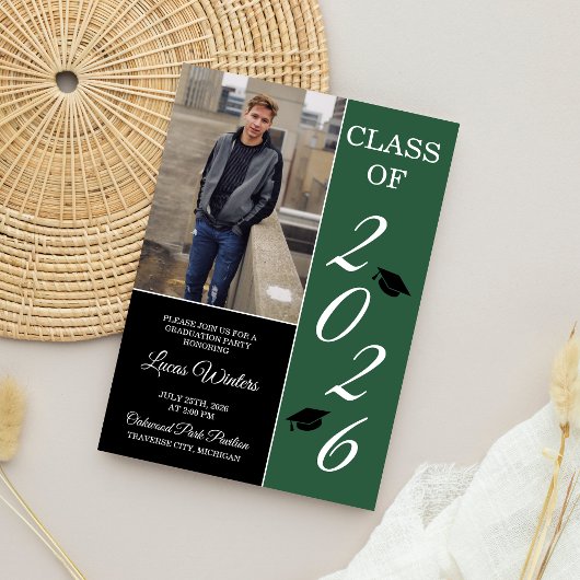 Graduationspartei 2023 Grad Hat Green Einladung