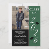 Graduationspartei 2023 Grad Hat Green Einladung (Vorderseite)