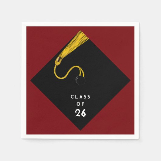 Graduationspartei 2025 Maroon Napkins Serviette (Vorderseite)