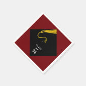 Graduationspartei 2025 Maroon Napkins Serviette (Ecke)