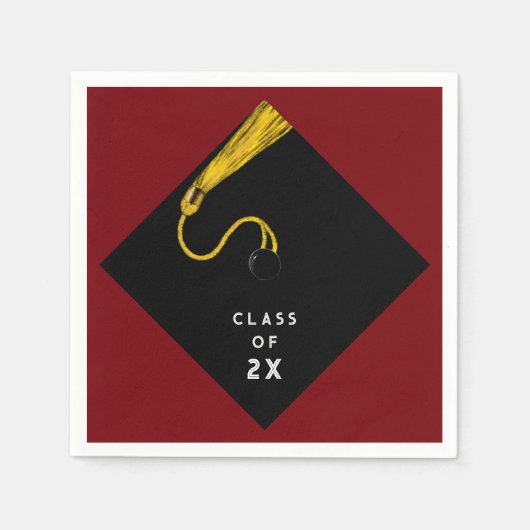 Graduationspartei 2025 Maroon Napkins Serviette (Vorderseite)