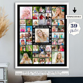 Graduationspartei 39 FotoCollage Personalisiert Poster