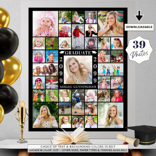 Graduationspartei 39 FotoCollage Personalisiert Poster