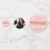 Graduationspartei 70er Orange und Rosa Konfetti (Rückseiten)