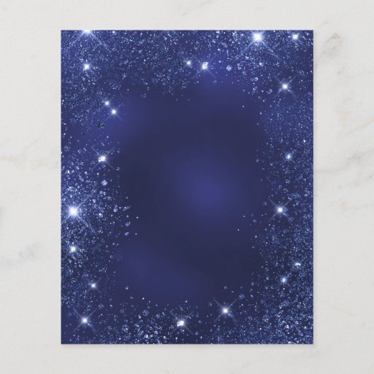 Graduationspartei blauer Glitzer Haushalt 2025 Flyer (Hinten)