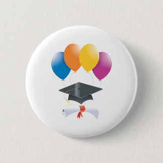 Graduationspartei Buttone Balloons Diploma Cap Button