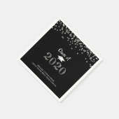 Graduationspartei CLASS OF 2020 Silver Glitzer Serviette (Ecke)