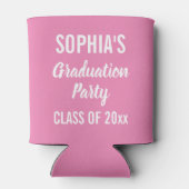 Graduationspartei für moderne Typografie Pink Can Dosenkühler (Rückseite)