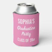 Graduationspartei für moderne Typografie Pink Can Dosenkühler (Kanne Rückseite)