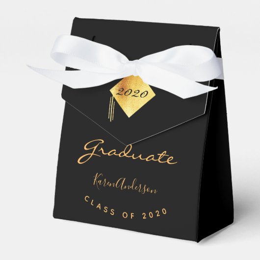 Graduationspartei Graduate Black Gold 2025 Geschenkschachtel (Vorderseite)