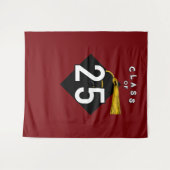 Graduationspartei-Klasse 2025 Wandteppich (Vorderseite (Horizontal))