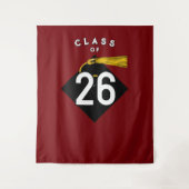 Graduationspartei-Klasse 2025 Wandteppich (Vorderseite)