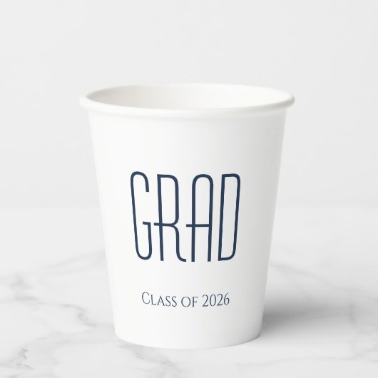 Graduationspartei-Klasse von 2025 Minimalistisch Pappbecher (Vorderseite)