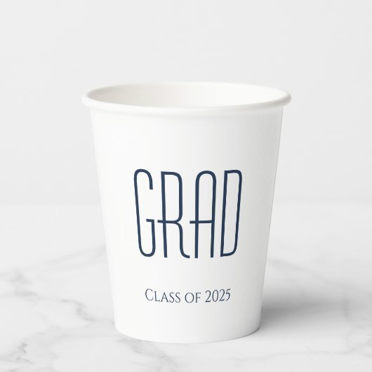 Graduationspartei-Klasse von 2025 Minimalistisch Pappbecher (Rückseite)
