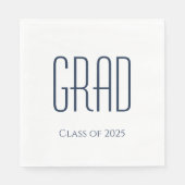 Graduationspartei-Klasse von 2025 Minimalistisch Serviette (Vorderseite)