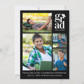 Graduationspartei Multi-Foto Einladung (Vorderseite)