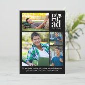 Graduationspartei Multi-Foto Einladung (Stehend Vorderseite)