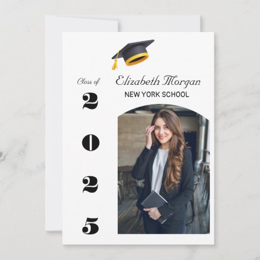 Graduationspartei Multi Foto Modernes Grad 2025 Einladung (Vorderseite)