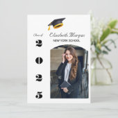 Graduationspartei Multi Foto Modernes Grad 2025 Einladung (Stehend Vorderseite)