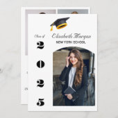 Graduationspartei Multi Foto Modernes Grad 2025 Einladung (Vorne/Hinten)