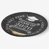 Graduationspartei Retro Chalkboard Klasse 2020 Pappteller (Schrägansicht)