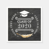 Graduationspartei Retro Chalkboard Klasse 2020 Serviette (Vorderseite)