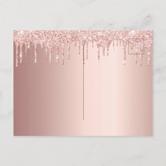 Graduationspartei Rose Gold Glitzer Einladung 2025 Postkarte (Rückseite)