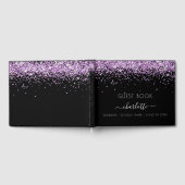 Graduationspartei schwarzer lila Glitzer Staub 202 Gästebuch (Voll)