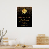 Graduationspartei Schwarzes Gold Absolvent 2022 Poster (Küche)
