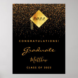 Graduationspartei Schwarzes Gold Absolvent 2022 Poster