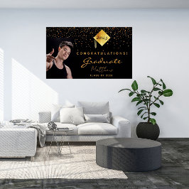 Graduationspartei Schwarzes Gold Foto 2025 Poster