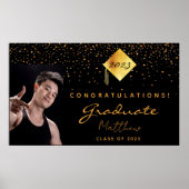 Graduationspartei Schwarzes Gold Foto 2025 Poster (Vorne)