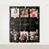 Graduationspartei Schwarzes Gold Graduate Foto Col Wandteppich (Vorderseite)