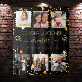 Graduationspartei Schwarzes Gold Graduate Foto Col Wandteppich