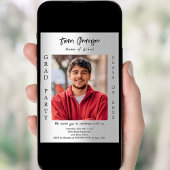 Graduationspartei Silber Foto Klasse von 2025 Einladung