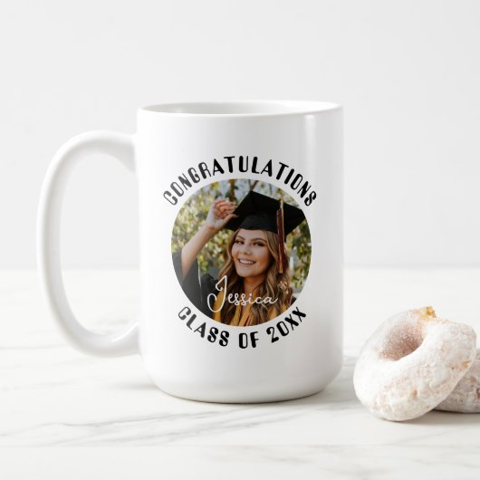 Graduationspartei Süßes Personalisiertes Foto und Kaffeetasse (Mit Donut)