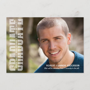 Graduationspartei Varsity Lettering Typografie Einladung