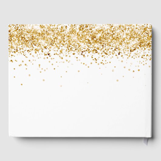 Graduationspartei Weißgold Glitzer 2025 Gästebuch (Rückseite)