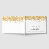 Graduationspartei Weißgold Glitzer Staub 2023 Gästebuch (Voll)