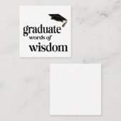 Graduationspartei Worte der Weisheitsberatung Quadratische Visitenkarte (Vorne/Hinten)